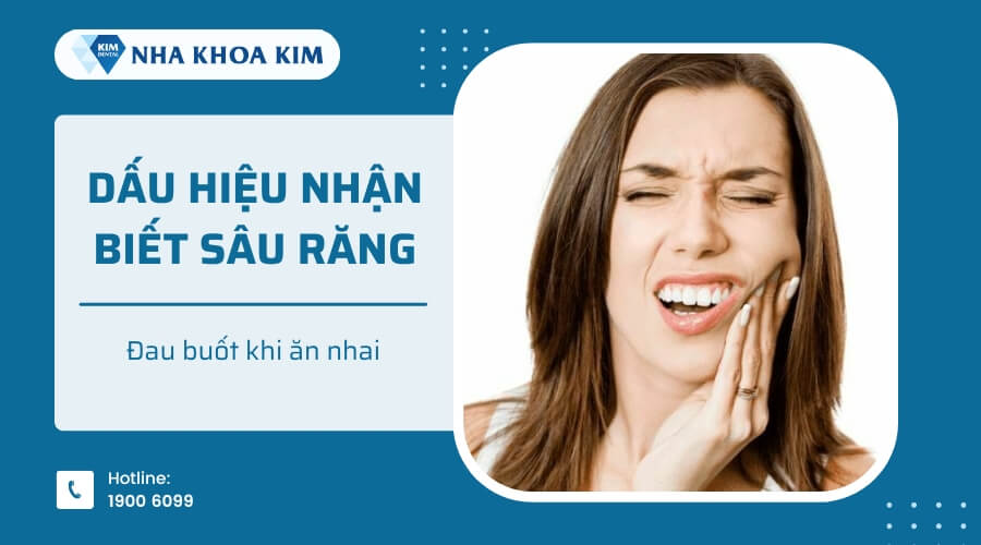 Đau buốt khi ăn nhai là một trong những dấu hiệu của sâu răng