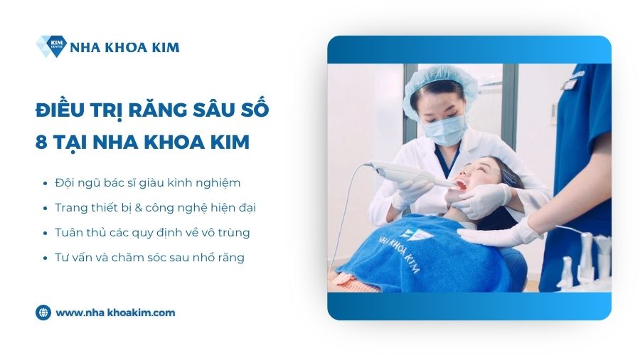 Điều trị răng sâu số 8 an toàn tại Nha Khoa Kim