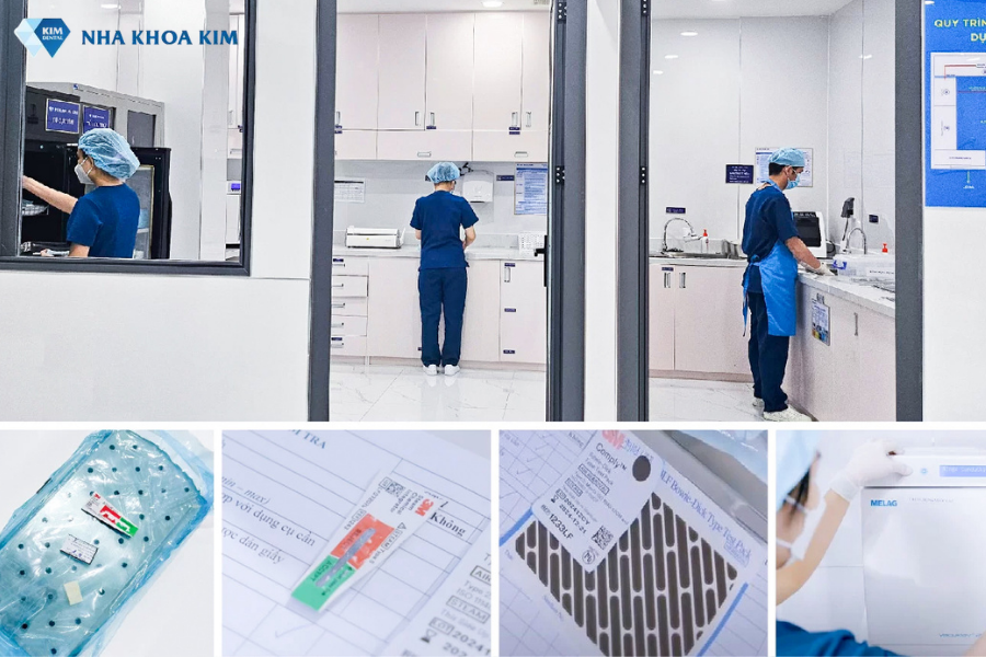 Phòng vô trùng 8 bước - 1 chiều tại Nha Khoa Kim đảm bảo tránh lây nhiễm chéo