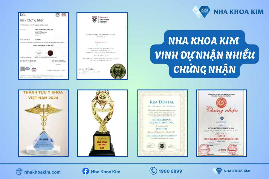 Nha Khoa Kim vinh dự nhận nhiều chứng nhận, giải thưởng danh giá