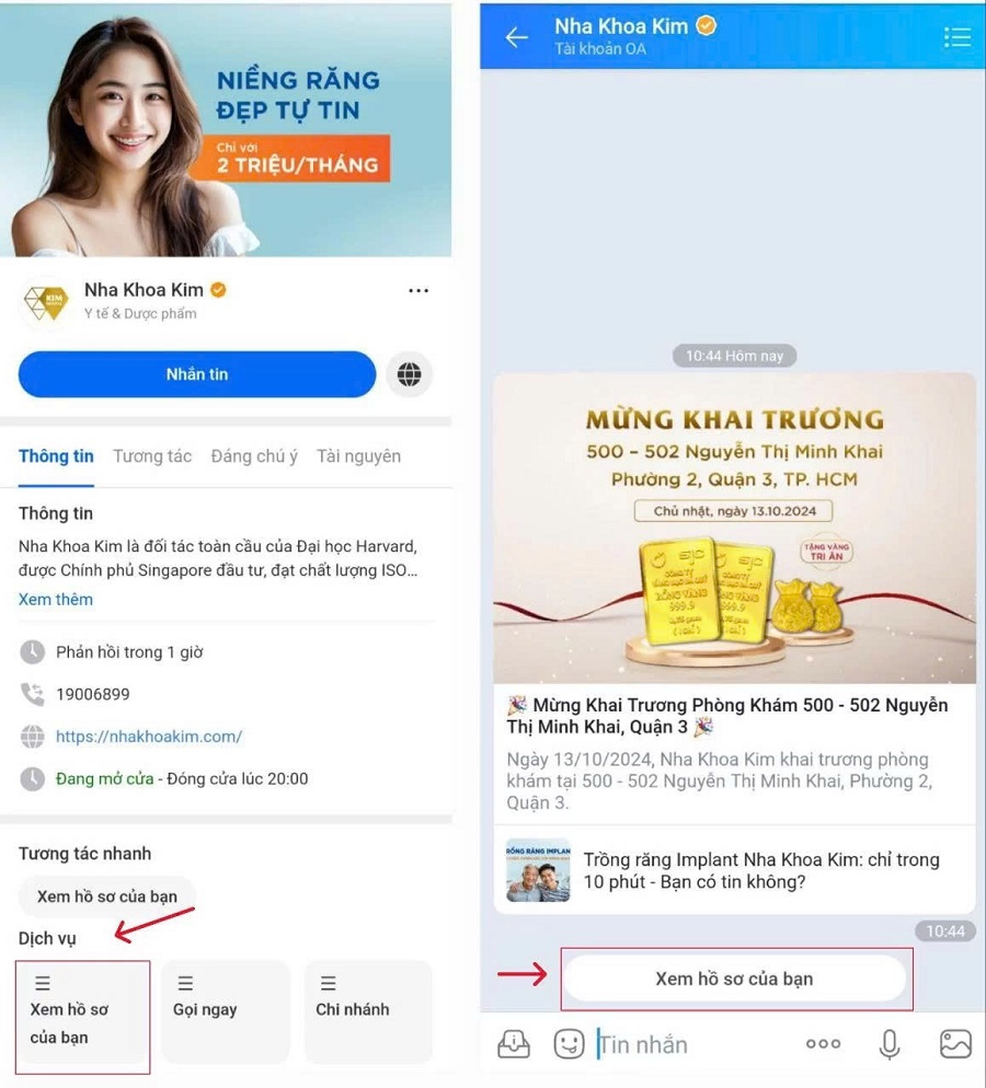 Nha Khoa Kim bảo hành dịch vụ thông qua app ERP tiện lợi