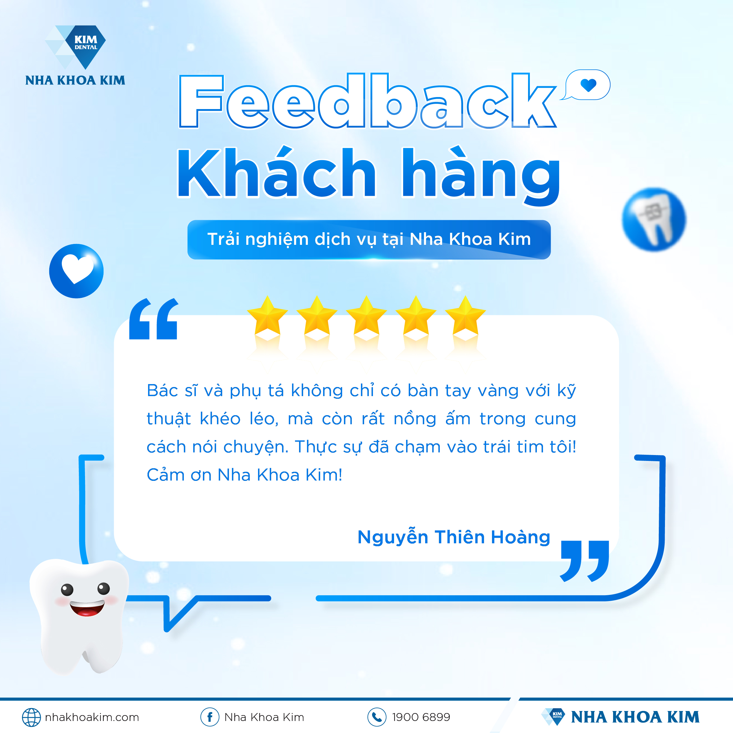Feedback khách hàng trải nghiệm dịch vụ tại Nha Khoa Kim