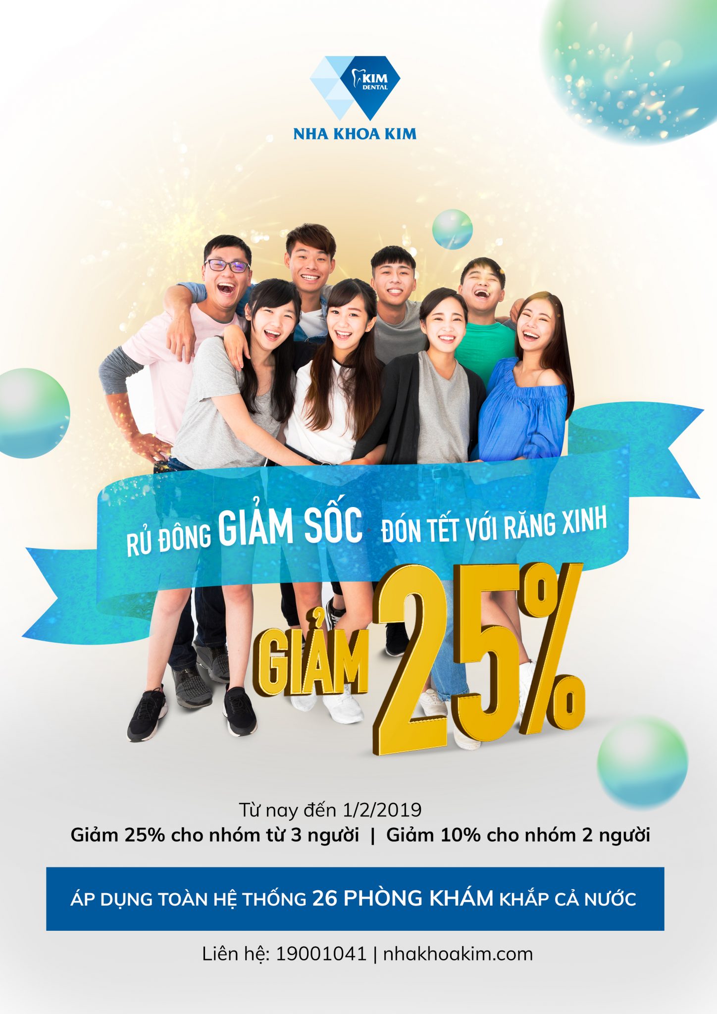 Rủ đông giảm sốc – Đón Tết với răng xinh tại 26 phòng khám Nha khoa Kim Rủ đông giảm sốc – Đón Tết với răng xinh tại 26 phòng khám Nha khoa Kim