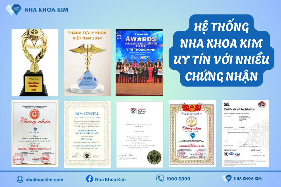 Nha Khoa Kim Quận 10 thuộc hệ thống Nha Khoa Kim uy tín với nhiều chứng nhận, giải thưởng danh giá