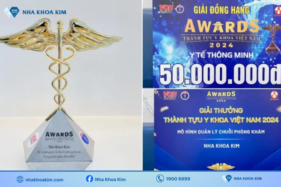 Nha Khoa Kim đạt giải thưởng Thành tựu Y khoa Việt Nam 2024 cho “Mô hình quản lý chuỗi phòng khám”