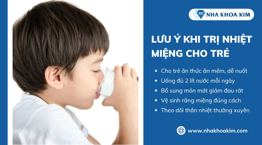 lưu ý khi trị nhiệt miệng cho trẻ