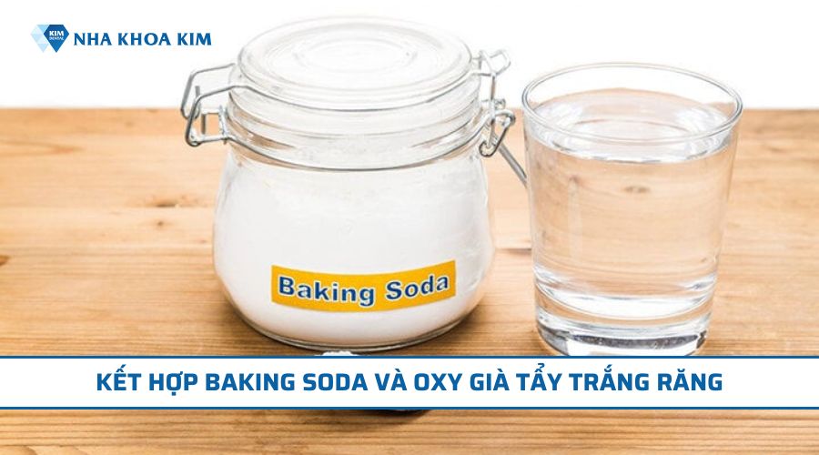 kết hợp oxy già và baking soda tẩy trắng răng