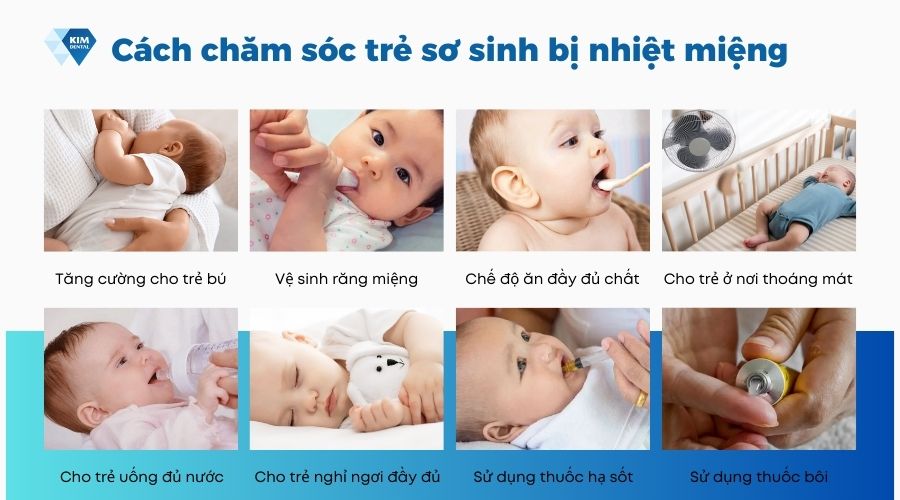 cách chăm sóc trẻ sơ sinh khi bị nhiệt miệng