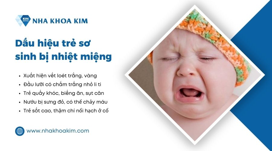 dấu hiệu trẻ bị nhiệt miệng