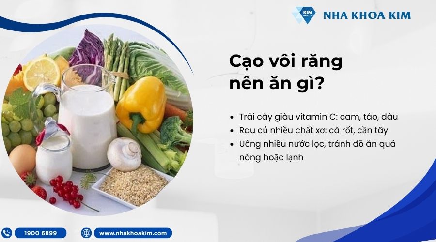 cạo vôi răng xong nên ăn gì