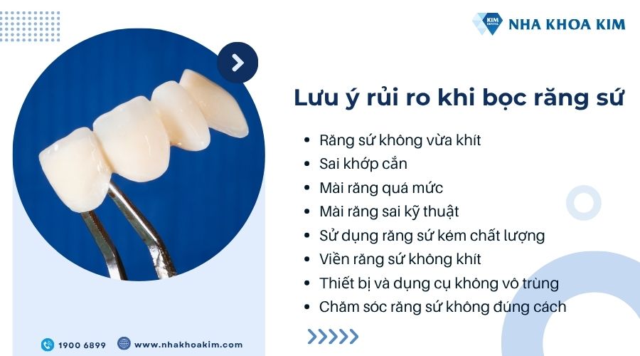 Lưu ý rủi ro khi bọc răng sứ