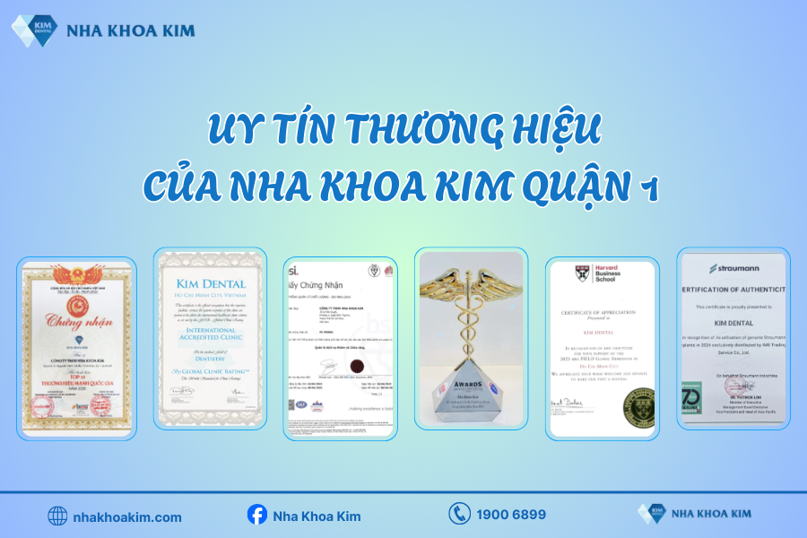 Nha Khoa Kim quận 1 vinh dự được nhận nhiều giải thưởng, chứng nhận