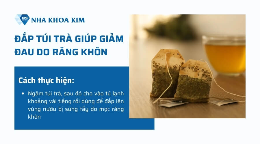 giảm đau khi mọc răng khôn bằng túi trà