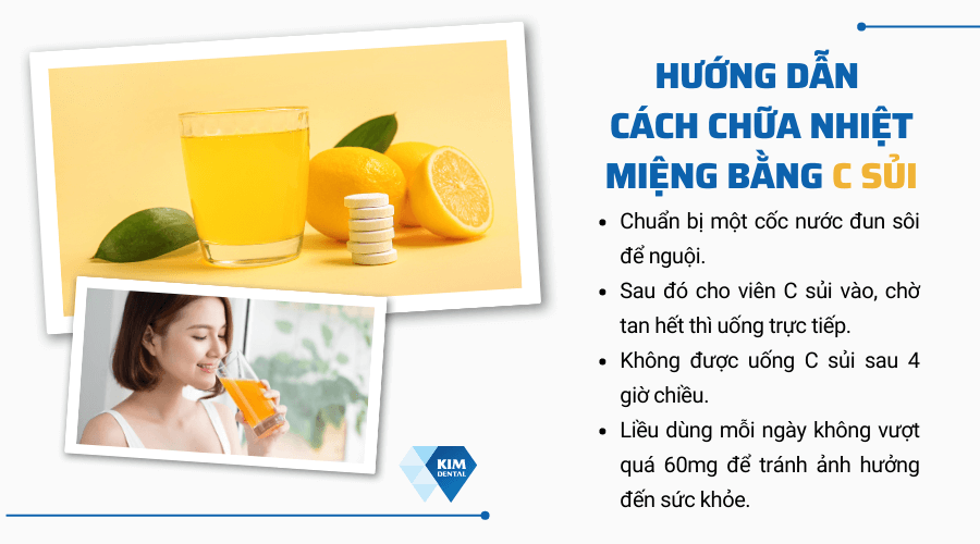 Hướng dẫn cách chữa nhiệt miệng bằng C sủi