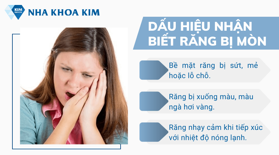 Dấu hiệu nhận biết răng bị mòn