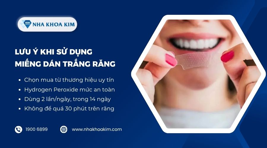 Lưu ý khi sử dụng miếng dán trắng răng