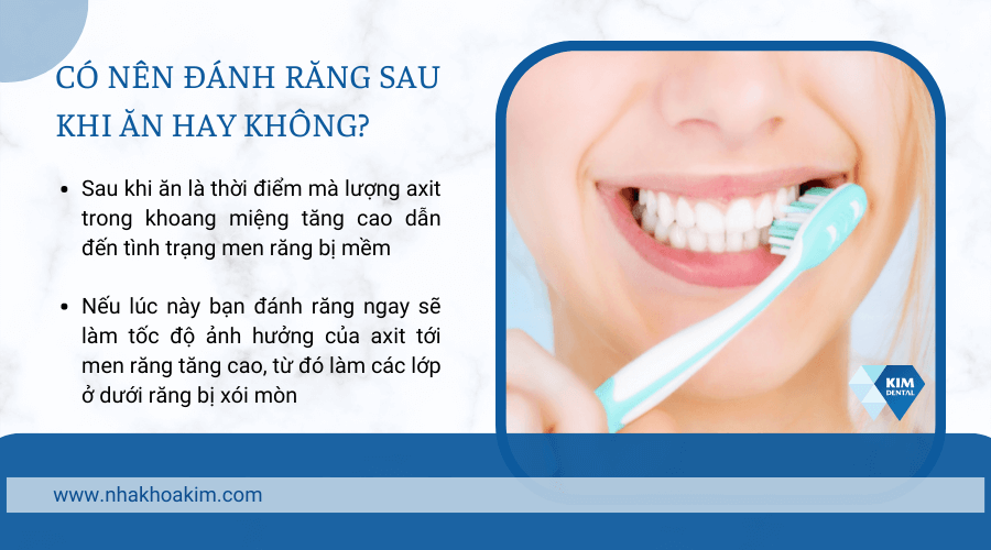Có nên đánh răng sau khi ăn hay không?