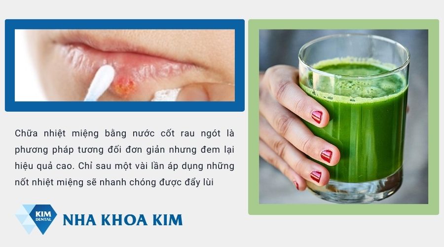 chữa nhiệt miệng bằng nước cốt rau ngót