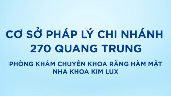 Bảo vệ: Cơ sở pháp lý phòng khám chuyên khoa răng hàm mặt Nha Khoa Kim Lux 270 Quang Trung