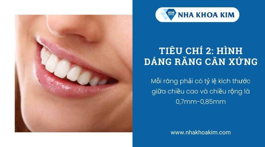 Hình dáng răng cân xứng