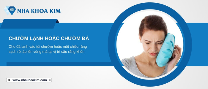Chườm lạnh hay chườm đá là cách giảm đau khi răng khôn bị sâu 