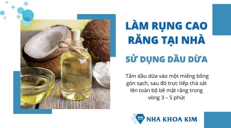 Cách làm rụng cao răng bằng dầu dừa