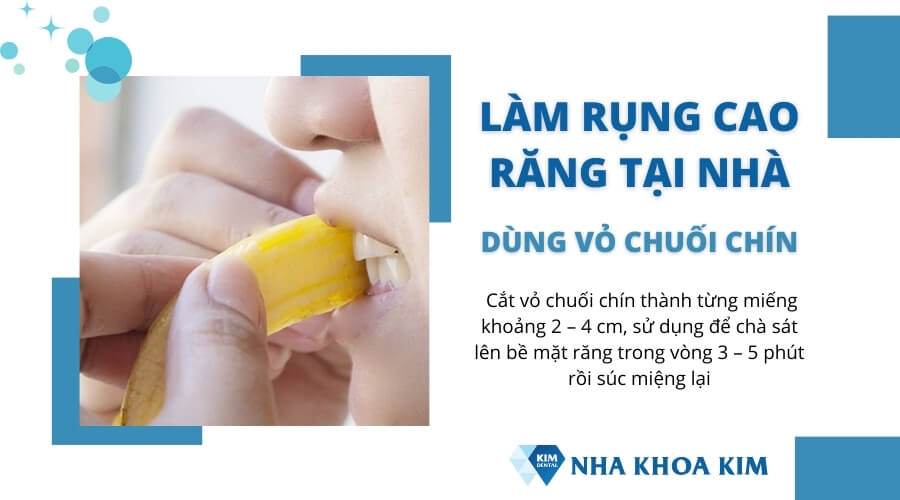 Làm rụng vôi răng bằng vỏ chuối chín