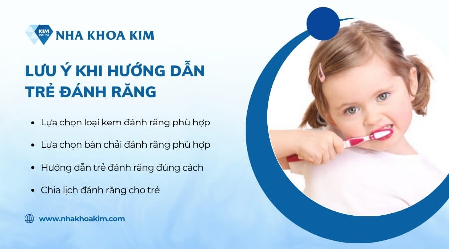 Lưu ý khi hướng dẫn trẻ đánh răng