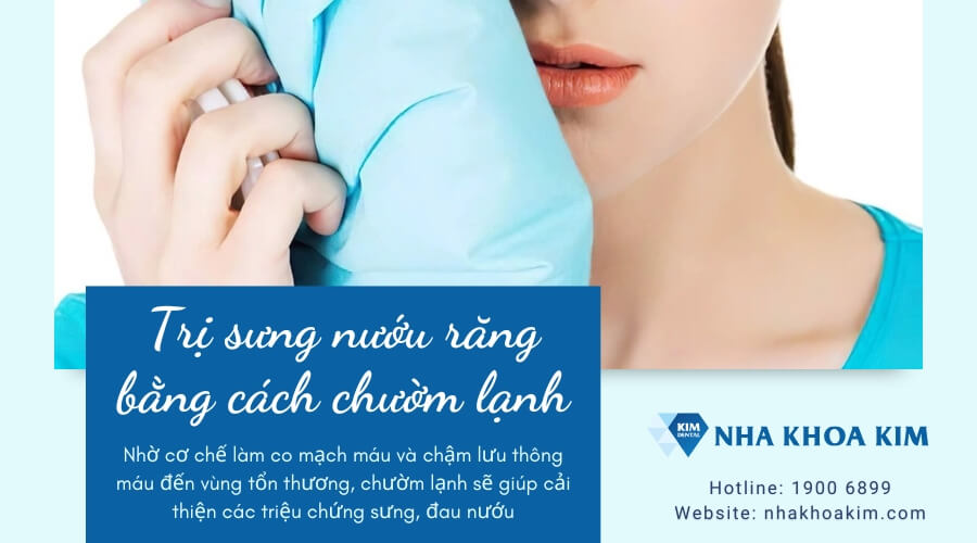 Chườm lạnh giảm sưng nướu răng