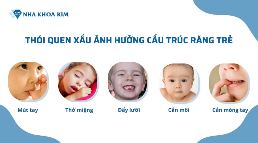 Những thói quen xấu ảnh hưởng đến cấu trúc răng của trẻ
