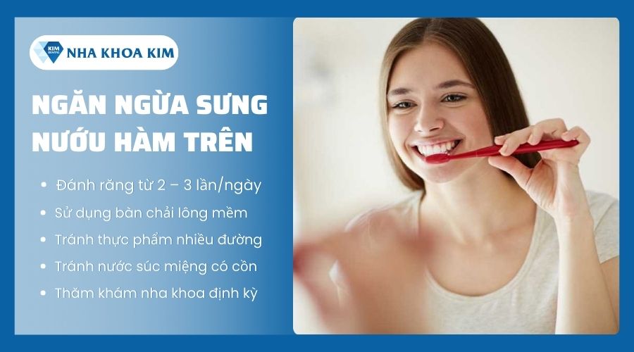 Biện pháp ngăn ngừa sưng nướu răng hàm trên