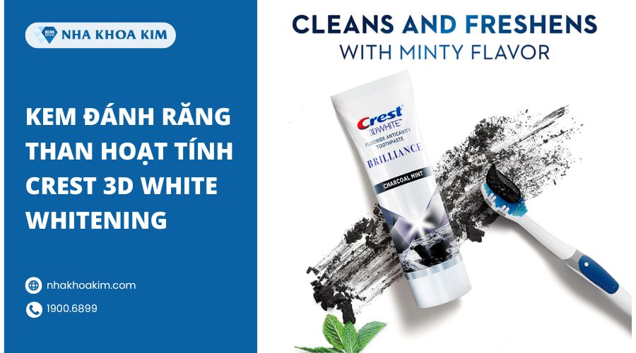 Kem đánh răng than hoạt tính Crest 3D White Whitening