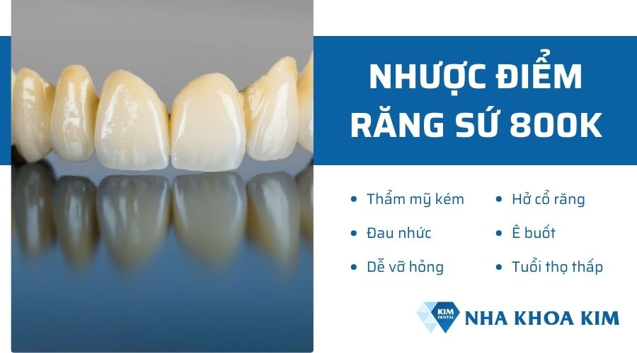 Nhược điểm của răng sứ 800K