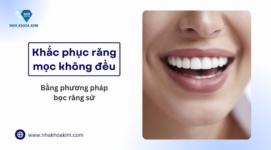 bọc răng sứ điều trị răng mọc không đều