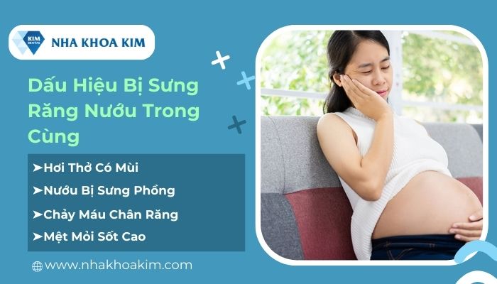 dấu hiệu bị sưng nướu răng trong cùng khi mang thai