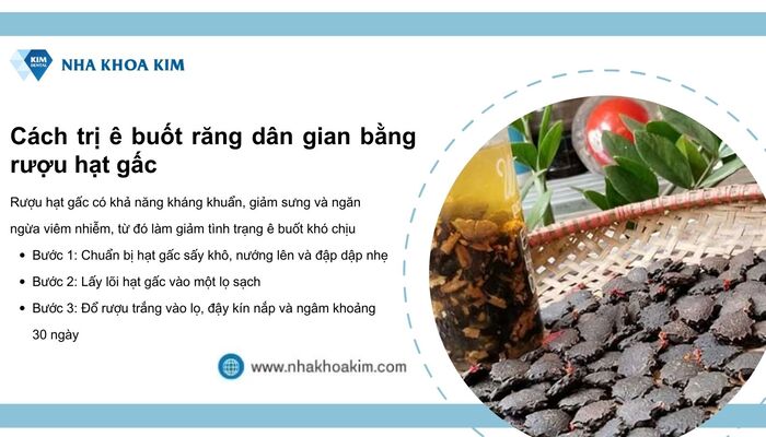 cách trị ê buốt răng dân gian bằng rượu hạt gấc