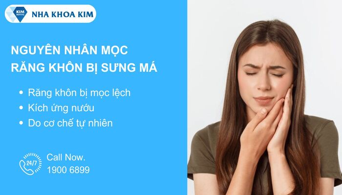 nguyên nhân mọc răng khôn bị sưng má