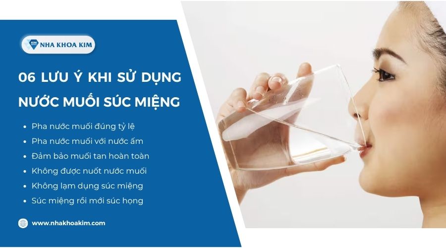 lưu ý khi nước miệng bằng nước muối pha loãng