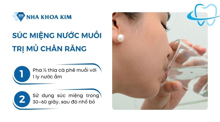 trị mủ chân răng tại nhà bằng nước muối