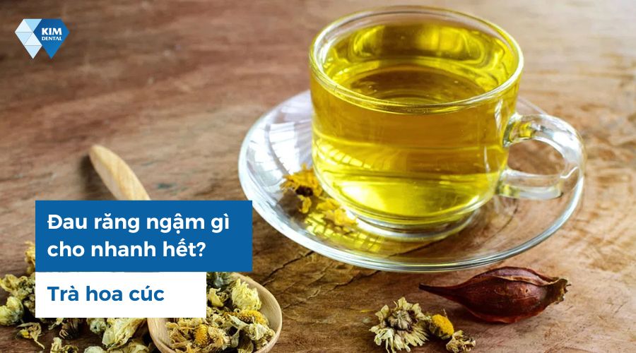 trà hoa cúc giảm nhức răng