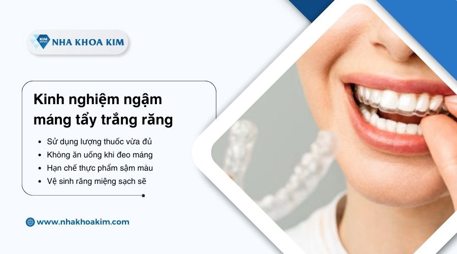 kinh nghiệm ngậm máng tẩy trắng răng