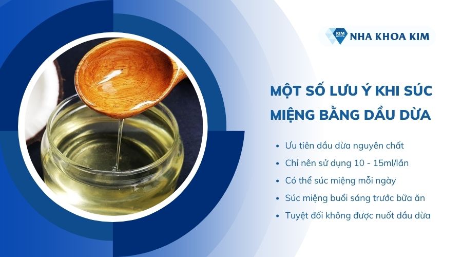 Một số lưu ý khi súc miệng bằng dầu dừa