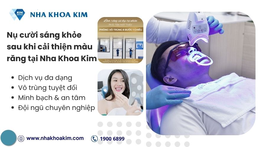 Cải thiện màu răng tại Nha Khoa Kim rạng rỡ tự nhiên