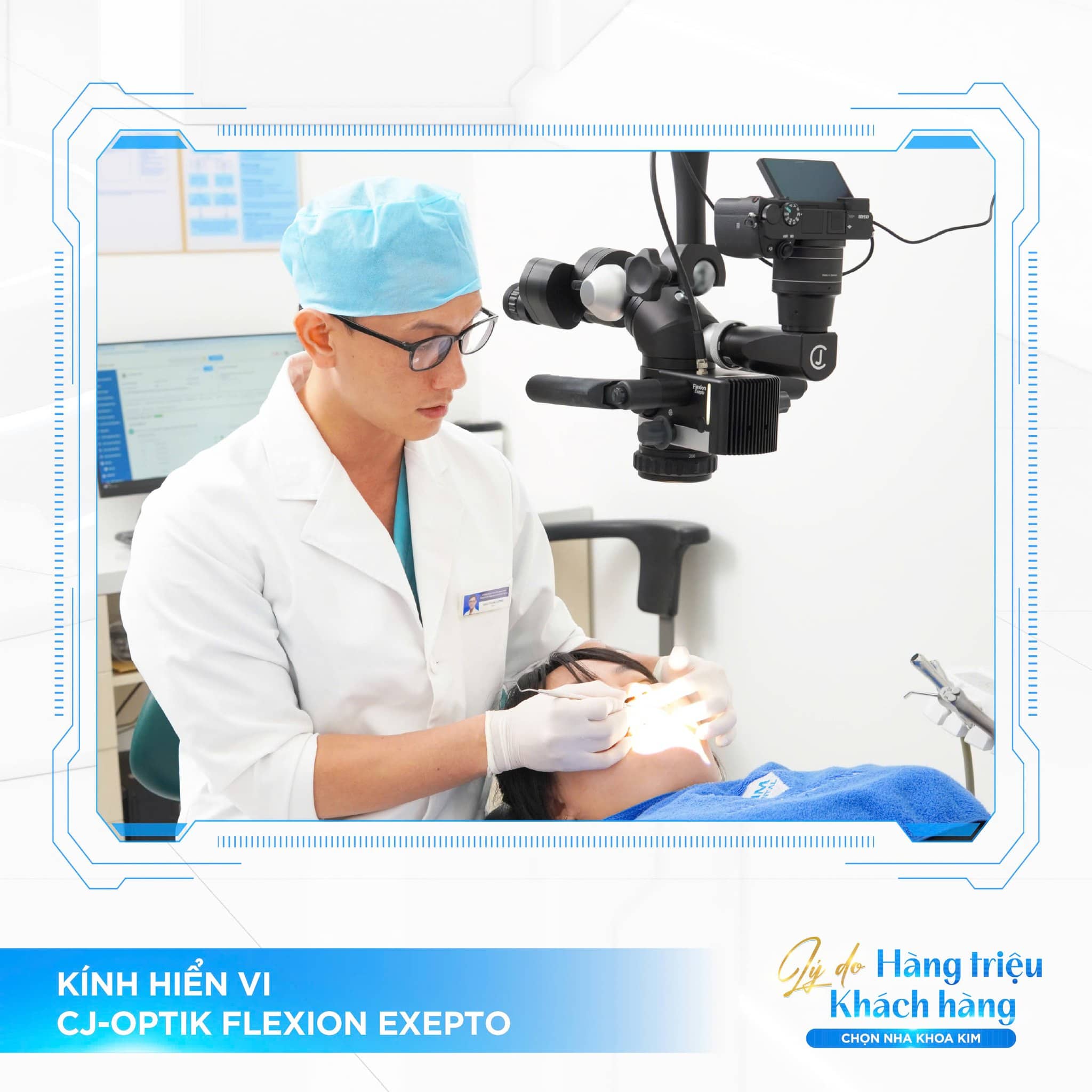 Kính hiển vi CJ-Optik Flexion Exepto: phóng đại đến 11 lần chi tiết nhỏ để xử lý chuẩn xác từng bước.