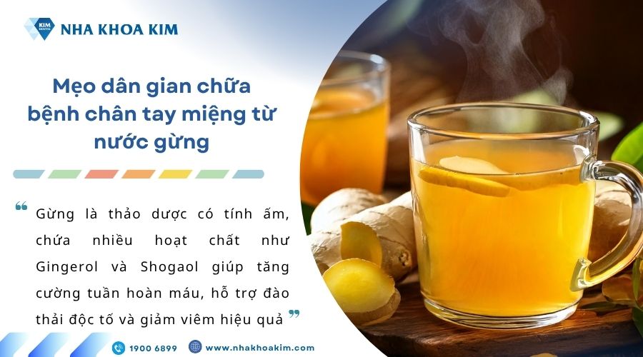 Mẹo dân gian chữa bệnh chân tay miệng từ nước gừng