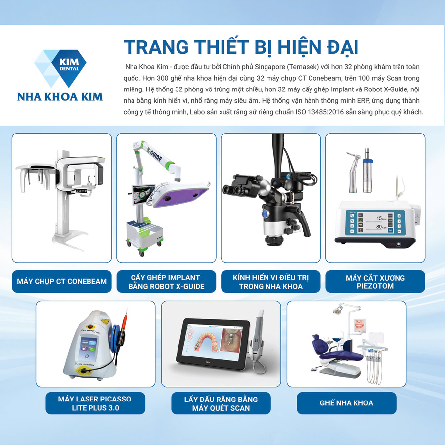 Các trang thiết bị hiện đại ở Nha Khoa Kim