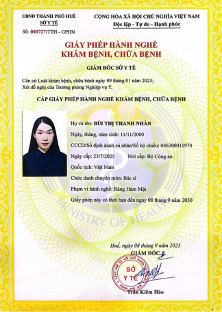 Certificate BS BÙI THỊ THANH NHÀN