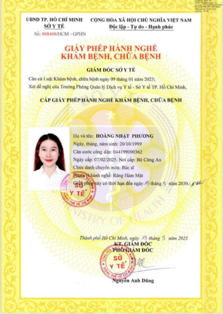Certificate BS HOÀNG NHẬT PHƯƠNG