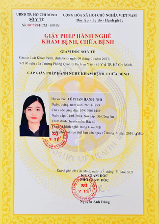 Certificate BS LÊ PHAN HẠNH NHI