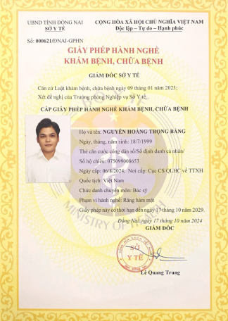 Certificate BS NGUYỄN HOÀNG TRỌNG BẰNG